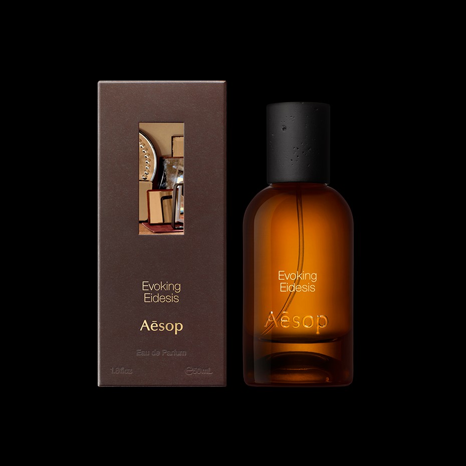 Aesop Fragrance Evoking Eidesis Eau de Parfum 50mL Bottle with Carton Front C LINE GIFT 930x930px.png